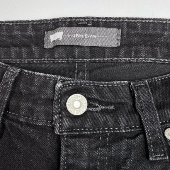 LEVI'S Mid Rise Skinny Jeans Sz 27 Washed Black - Picture 3 of 6